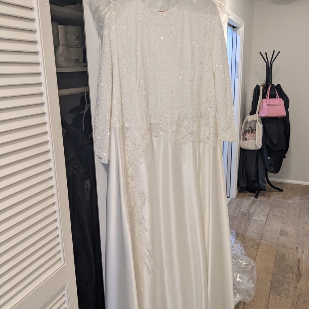 Elegant White Sequin Gown